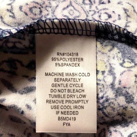 NWT 🐠 ALLISON BRITTNEY Blue Multi Umpire Twist Wide Shoulder Tank Top Popover - Picture 5 of 12